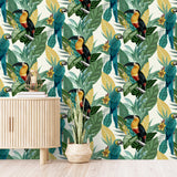 Trudie Multicolor by Arthouse Tropical Birds Wallpaper – Brewster Home Fashions AH296803