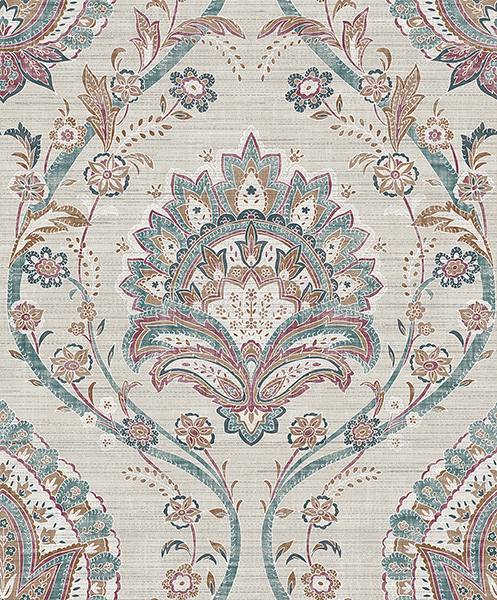 Arthouse Teigen multicolor floral damask wallpaper room scene