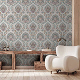 Teigen Multicolor by Arthouse Floral Damask Wallpaper – Brewster Home Fashions AH296909