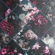 Gianna Purple Floral Squares Wallpaper swatch with glittered floral diamond grid by Arthouse/Brewster, AH297100