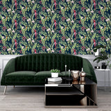 Rudy Navy Pretty Polly by Arthouse Tropical Birds Wallpaper- Brewster AH297106