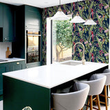 Rudy Navy Pretty Polly by Arthouse Tropical Birds Wallpaper- Brewster AH297106