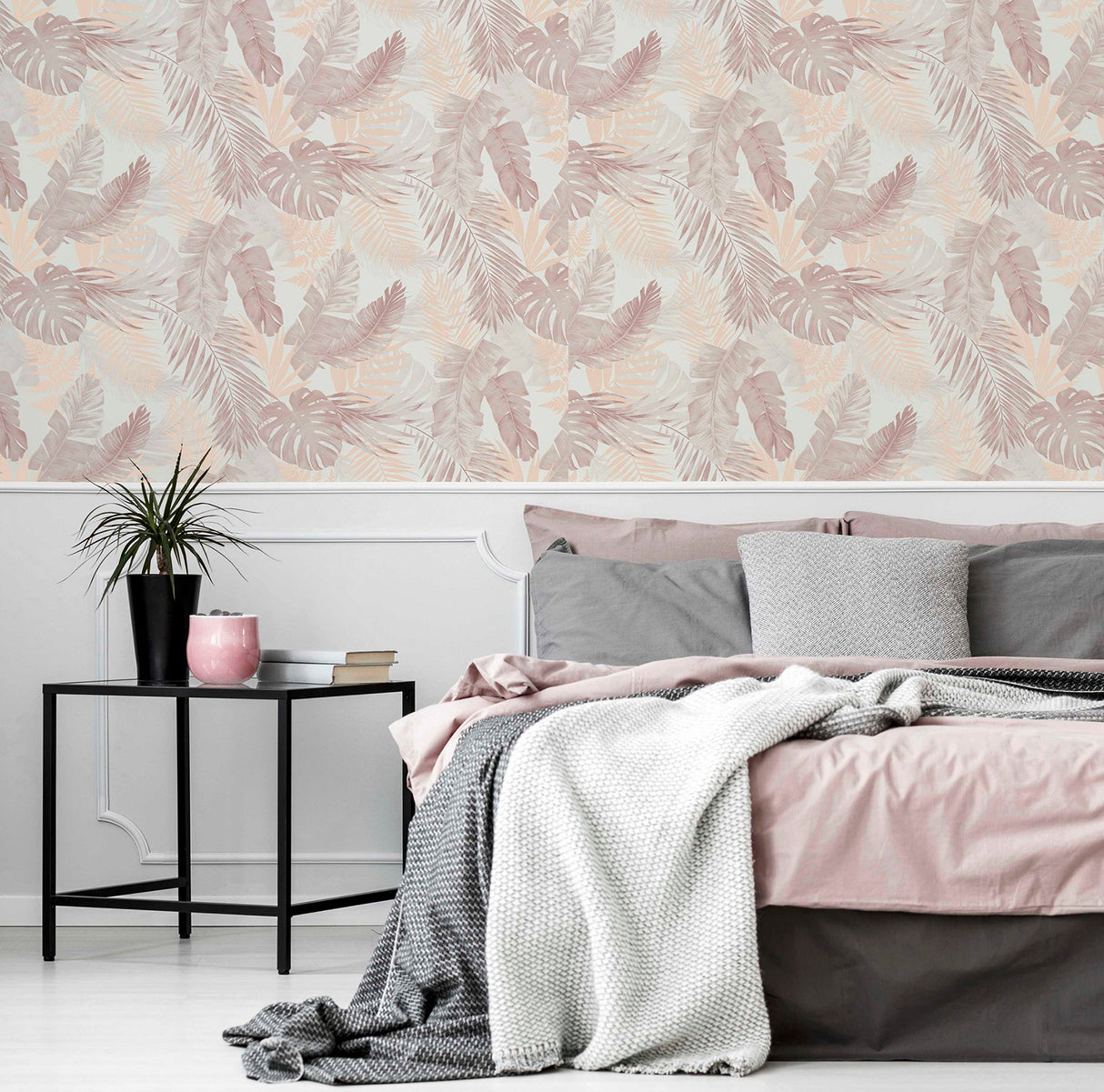 Nell Blush by Arthouse Tropical Wallpaper- Brewster Home Fashions AH297107