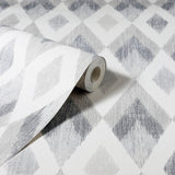 Fitzgerald Grey by Arthouse Ikat Diamond Wallpaper – Brewster Home Fashions AH297200