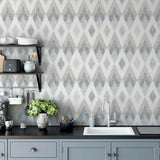 Fitzgerald Grey by Arthouse Ikat Diamond Wallpaper – Brewster Home Fashions AH297200