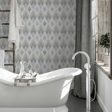 Fitzgerald Grey by Arthouse Ikat Diamond Wallpaper – Brewster Home Fashions AH297200
