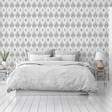 Fitzgerald Grey by Arthouse Ikat Diamond Wallpaper – Brewster Home Fashions AH297200