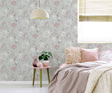 Maggie Light Grey by Arthouse Cranes Wallpaper- Brewster Home Fashions AH297400