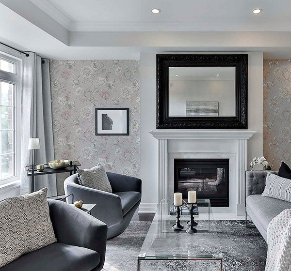 Maggie Light Grey by Arthouse Cranes Wallpaper- Brewster Home Fashions AH297400
