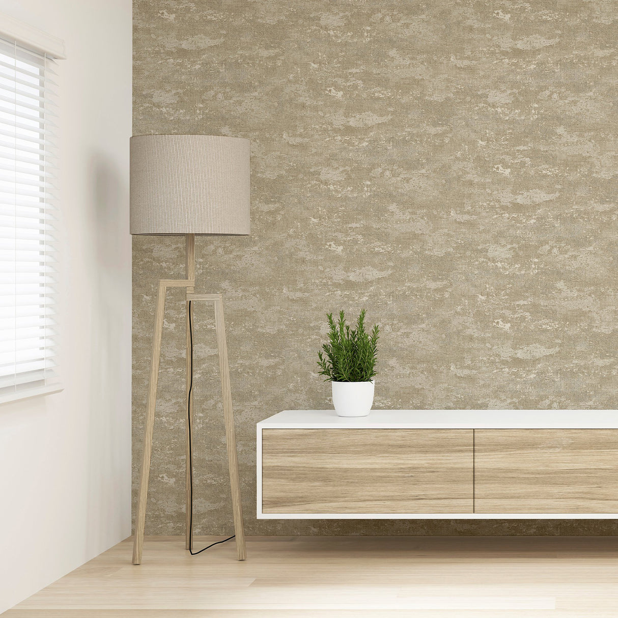 Mercer Neutral Patina by Arthouse Heavyweight Vinyl Wallpaper- Brewster Home Fashions AH297603