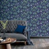Desi Navy Jasmine Garden by Arthouse Botanical Wallpaper – Brewster Home Fashions AH297800