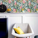 Celia Multicolor by Arthouse Tropical Birds Wallpaper – Brewster Home Fashions AH297905