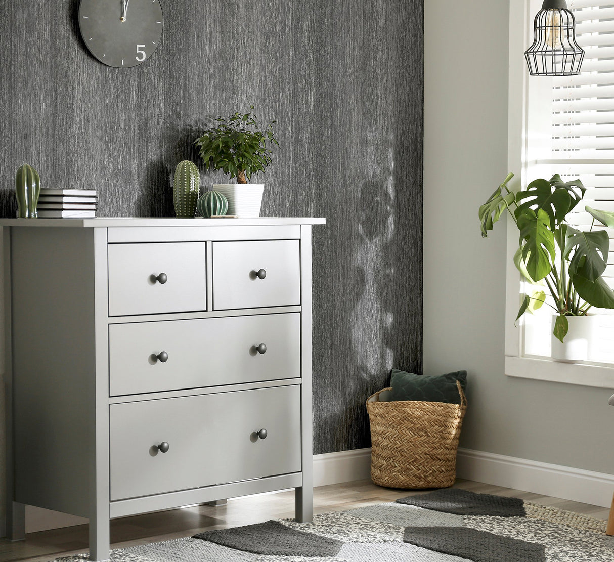 Ephraim Charcoal by Arthouse Radiance Plain Wallpaper – Brewster Home Fashions AH298500