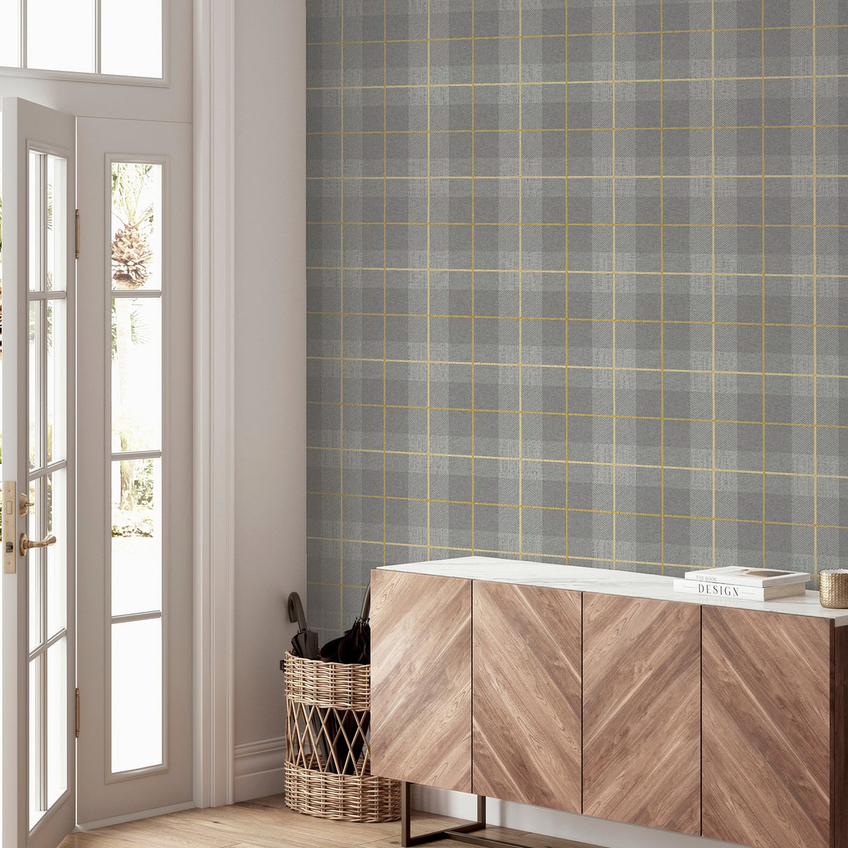 Hector Grey by Arthouse Plaid Wallpaper – Brewster Home Fashions AH299000