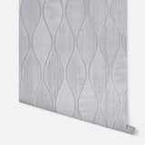 Mattais Silver by Arthouse Ogee Wallpaper- Brewster Home Fashions AH299001