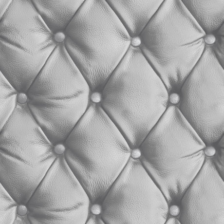 Ella Silver Tufted Wallpaper close-up