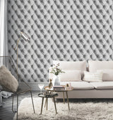 Ella Silver by Arthouse Tufted Wallpaper- Brewster Home Fashions AH618104