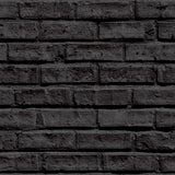 Abner Black by Arthouse 20.9in x 33ft Industrial Textured Peelable Washable Brick Wallpaper - Brewster Home Fashions AH623007-Sample