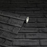 Abner Black by Arthouse Brick Wallpaper – Brewster Home Fashions AH623007