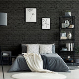Abner Black by Arthouse Brick Wallpaper – Brewster Home Fashions AH623007