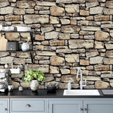 Norman Neutral by Arthouse Stone Wallpaper – Brewster Home Fashions AH668901