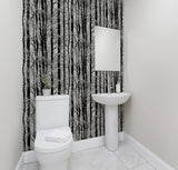Frosted Winter Grove Silver by Arthouse Photorealistic Trees Wallpaper- Brewster Home Fashions AH670200