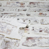 Domenic White by Arthouse Whitewashed Brick Wallpaper – Brewster Home Fashions AH671100
