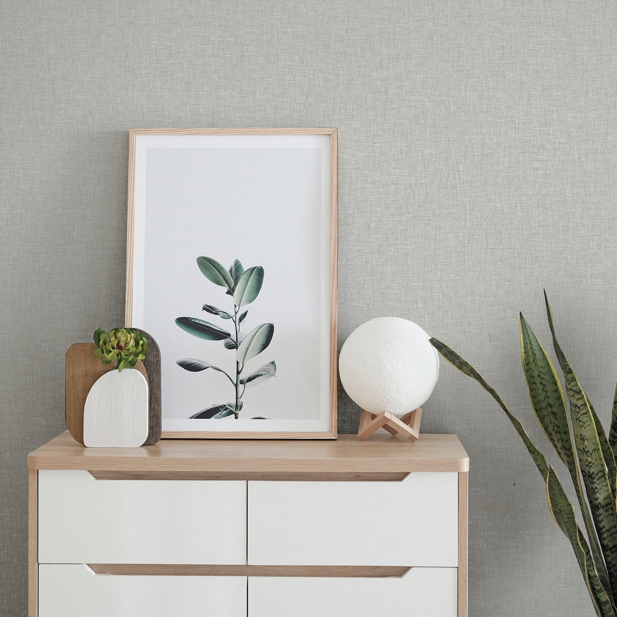 Maisie Light Grey by Arthouse Linen Wallpaper- Brewster Home Fashions AH676006