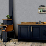 Maisie Grey Linen by Arthouse Faux Linen Wallpaper – Brewster Home Fashions AH676007