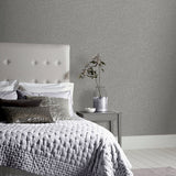 Maisie Grey Linen by Arthouse Faux Linen Wallpaper – Brewster Home Fashions AH676007