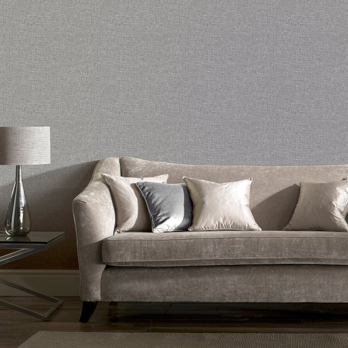 Maisie Grey Linen by Arthouse Faux Linen Wallpaper – Brewster Home Fashions AH676007