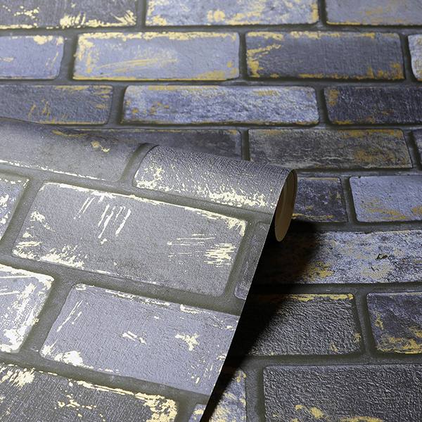 Myron Charcoal by Arthouse Metallic Brick Wallpaper – Brewster Home Fashions AH692200