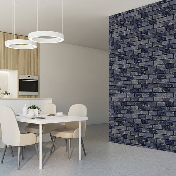 Myron Charcoal by Arthouse Metallic Brick Wallpaper – Brewster Home Fashions AH692200