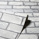 Myron Dove Metallic Brick by Arthouse Wallpaper – Brewster Home Fashions AH692201