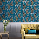 Takara Teal by Arthouse Opulent Peacock Wallpaper- Brewster Home Fashions AH692505