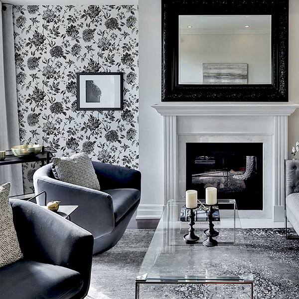 Della Black by Arthouse Floral Trail Wallpaper – Brewster Home Fashions AH692507