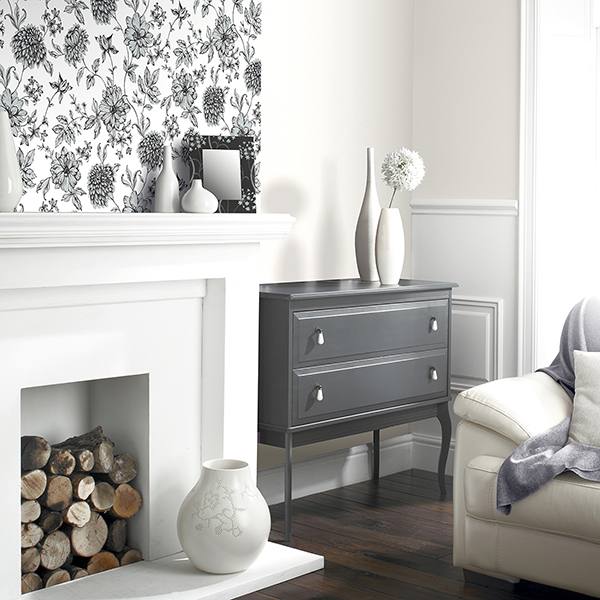 Della Black by Arthouse Floral Trail Wallpaper – Brewster Home Fashions AH692507