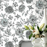 Della Black by Arthouse Floral Trail Wallpaper – Brewster Home Fashions AH692507