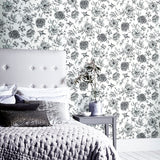 Della Black by Arthouse Floral Trail Wallpaper – Brewster Home Fashions AH692507