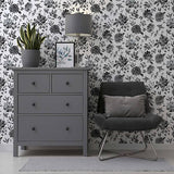 Della Black by Arthouse Floral Trail Wallpaper – Brewster Home Fashions AH692507