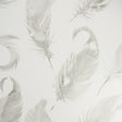 Natsuko Metallic Feathers Wallpaper by Arthouse - AH692601 Neutral Glitter Watercolor Feather Pattern on White Background