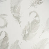 Natsuko Metallic Feathers Wallpaper by Arthouse - AH692601 Neutral Glitter Watercolor Feather Pattern on White Background