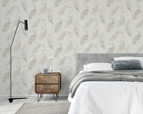Natsuko Metallic Feathers by Arthouse Neutral Glitter Watercolor Feather Paper Wallpaper 20.9-in by 33-ft Covers 57.5 sq ft - AH692601