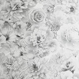 Clarissa Grey Glitter Bloom floral wallpaper with silver accents by Arthouse – Brewster AH692803