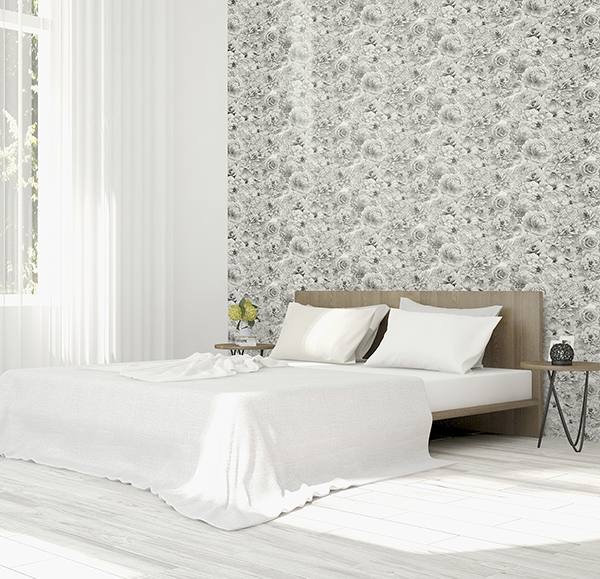 Clarissa Grey by Arthouse Glitter Bloom Wallpaper – Brewster Home Fashions AH692803
