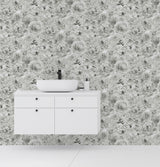Clarissa Grey by Arthouse Glitter Bloom Wallpaper – Brewster Home Fashions AH692803