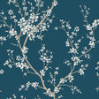 Kaia Blue Flowering Tree Wallpaper by Arthouse