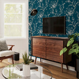 Kaia Blue by Arthouse Flowering Tree Wallpaper – Brewster Home Fashions AH692805
