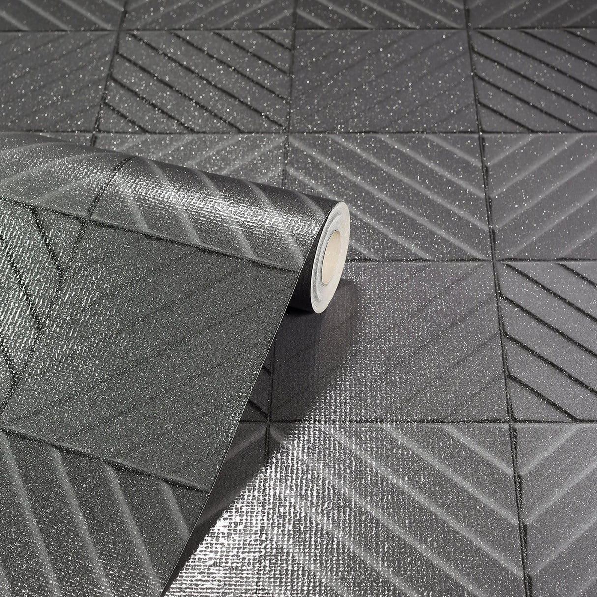 Randall Dark Grey by Arthouse Geometric Wallpaper- Brewster AH692809