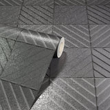 Randall Dark Grey by Arthouse Geometric Wallpaper- Brewster AH692809